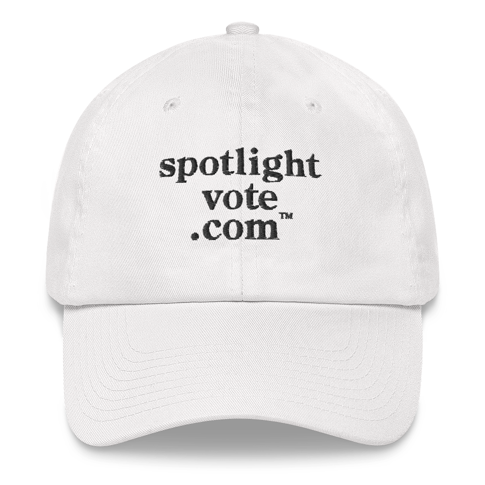 Baseball Cap: White Chino Cotton With Block Style Logo