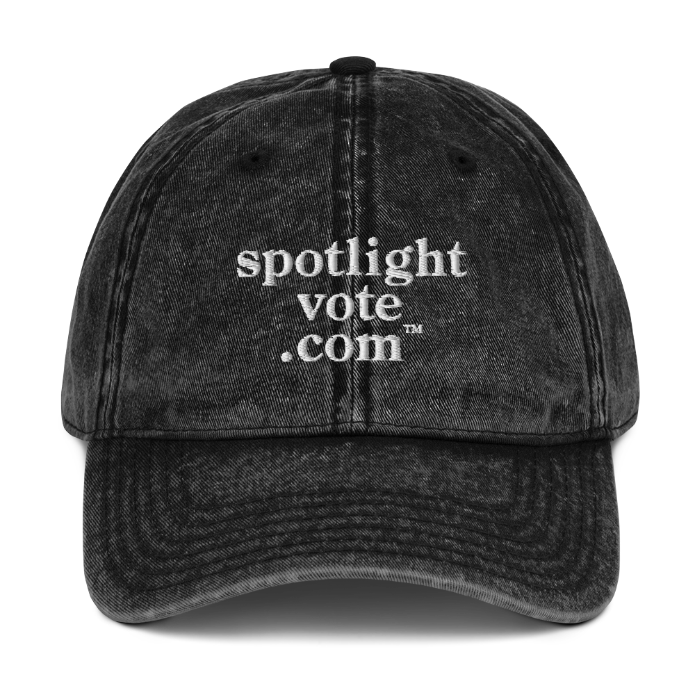 Baseball Cap: Block Style Logo on Faded Black Vintage