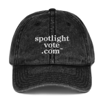 Baseball Cap: Block Style Logo on Faded Black Vintage