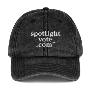 Baseball Cap: Block Style Logo on Faded Black Vintage
